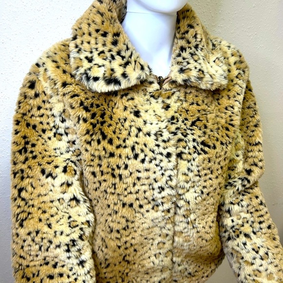 Leopard Print Faux Fur Jacket - Picture 1 of 7